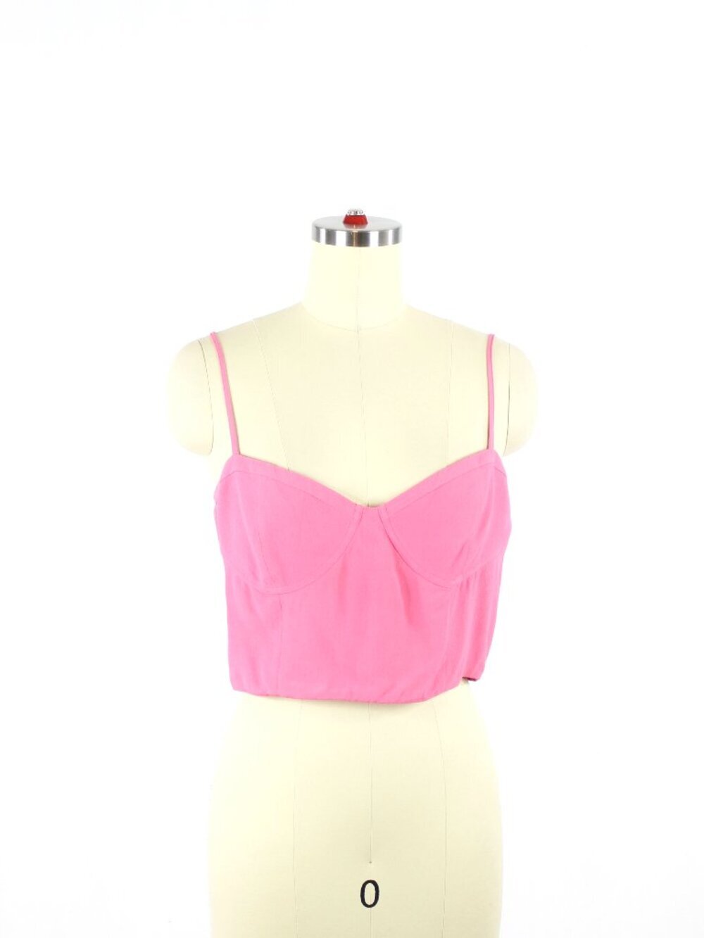 Aritzia SUNDAY BEST Bonnie Pink Crepe Cropped Bustier Cami Tank Top, Size M - Picture 1 of 15